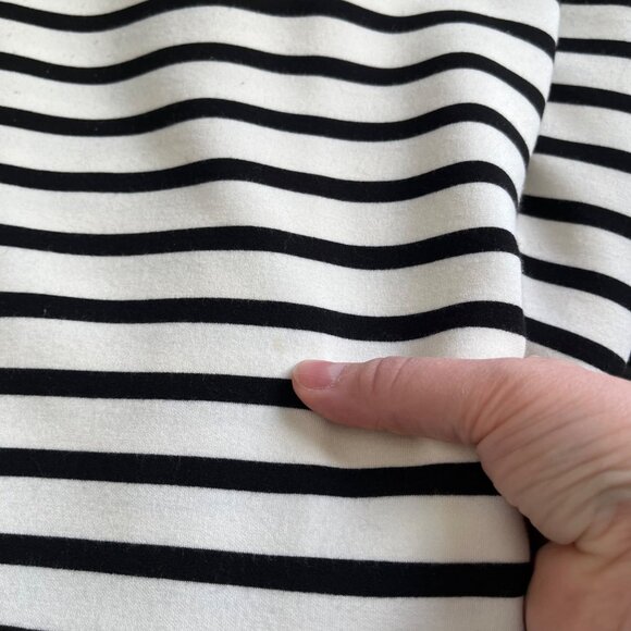Spanx Airessentials Black White Midi Striped T-Shirt Dress Short Sleeve Medium - Picture 9 of 12